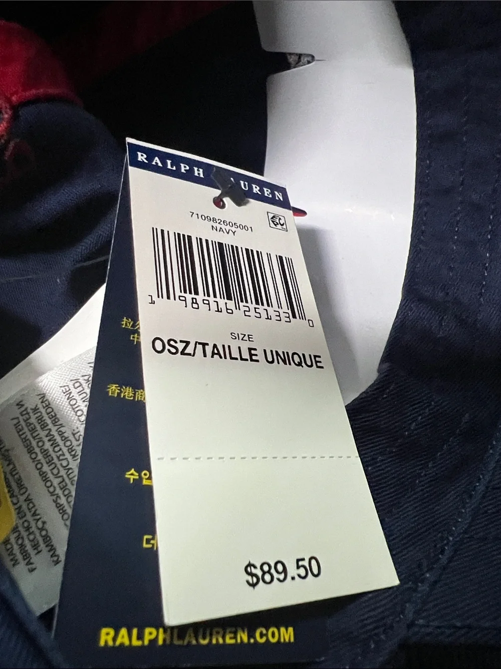 POLO RALPH LAUREN MEN'S P-WING ALL OVER LOGO TWILL CAP NAVY#710982605001-NWT